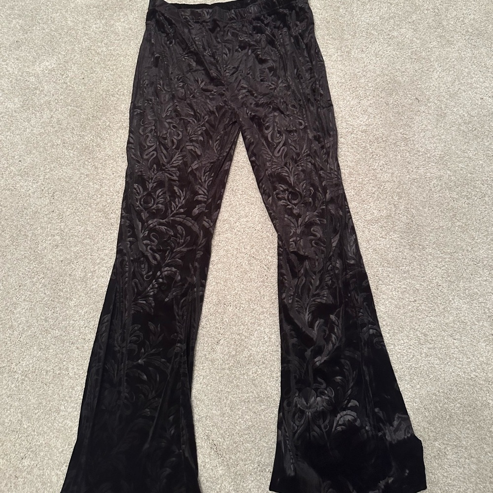 🖤goth velvet flare leggings